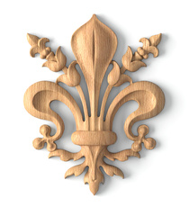 large artistic flower wood carving applique renaissance style