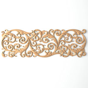 Large wooden openwork carved wall applique, Left