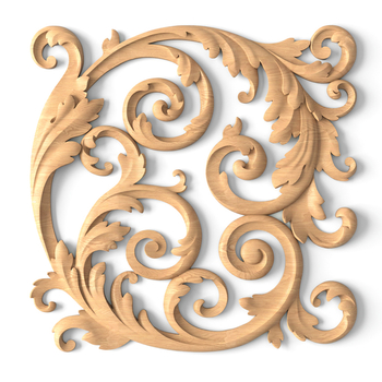 Vintage-style decorative acanthus scroll, Left