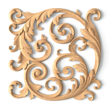 Vintage-style decorative acanthus scroll, Right