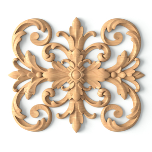 Handcrafted solid wood ornamental center onlay