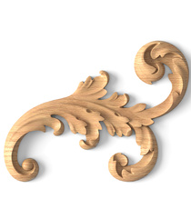 corner hand carved leaf wood carving applique baroque style