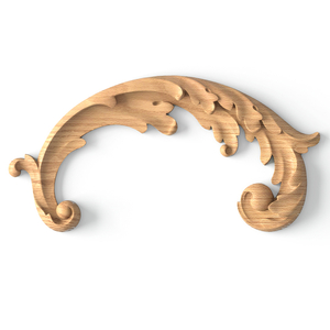 Classic-style wooden half-round decorative onlay, Right