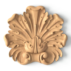 Rounded center onlay with acanthus leaves from oak