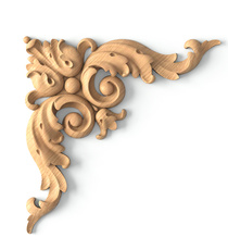 Baroque solid wood ornamnetal corner onlay