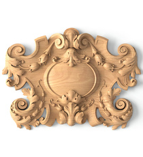 corner carved floral acanthus scrolls wood onlay applique baroque style
