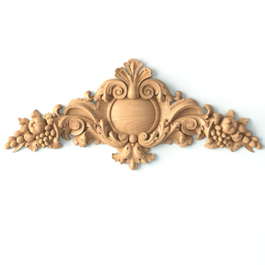 Large wood cartouche center with fruits and berries