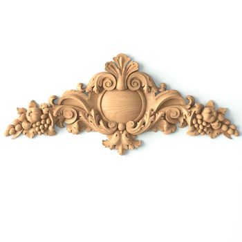 Baroque-style wooden cartouche, Floral center onlay