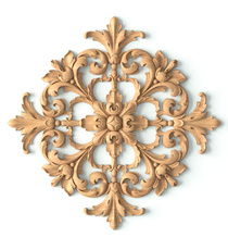 horizontal simple leaf wood onlay applique classical style
