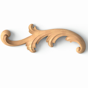 Miniature solid wood acanthus scroll onlay, Left