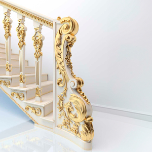 This ornate staircase post is made in the premium Baroque style. Its massive shape is fundamental am..