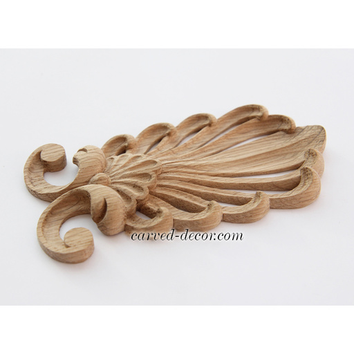 oval architectural shell wood carving applique classical style