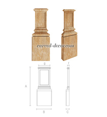 Unfinished wood half round flat base for column