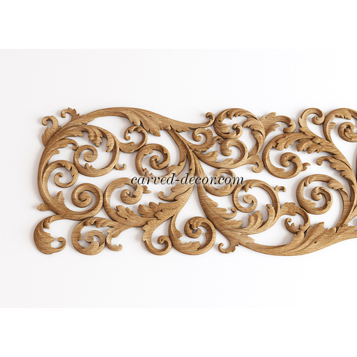 horizontal artistic floral acanthus scrolls wood applique victorian style