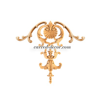 large horizontal carved flower wood carving applique baroque style