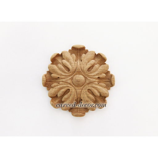 medium round decorative flower wood rosette baroque style