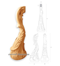 Hand carved stair newel post for interior - Wooden stair parts
