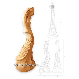 Hand carved stair newel post for interior - Wooden stair parts
