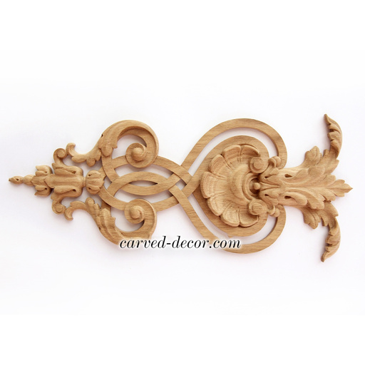 small vertical ornate bell wood onlay applique classical style