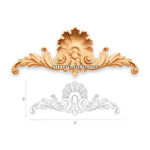 hand carved shell wood applique baroque style