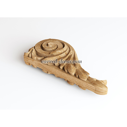 wooden narrow decorative scroll leaf corbel baroque style