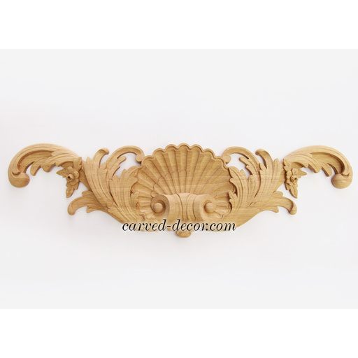 large horizontal artistic shell wood onlay applique baroque style