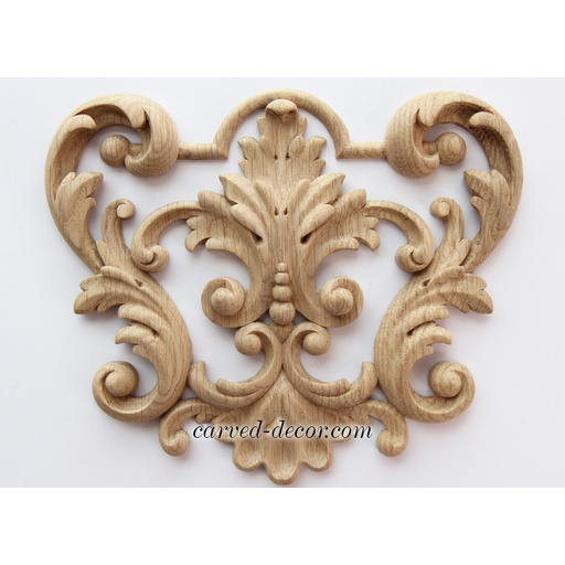 decorative floral acanthus scrolls wood carving applique baroque style