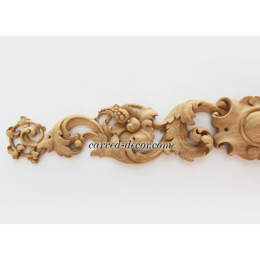 extra large horizontal artistic floral acanthus scrolls wood carving applique baroque style