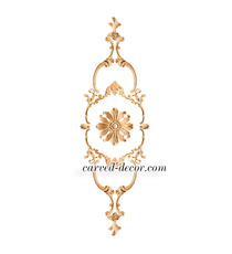 narrow horizontal artistic flower wood onlay applique baroque style