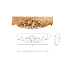 Carved Baroque architrave, Hardwood furniture parts