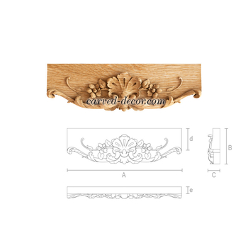 Carved Baroque architrave, Hardwood furniture parts