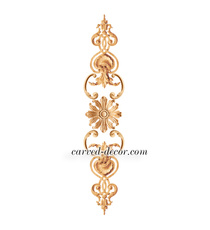 small vertical artistic leaf wood onlay applique classical style