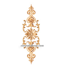 Elongated wooden openwork set of overlay decorated with floral elements