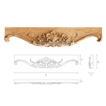 Ornate table architrave, Oak/Beech furniture decor