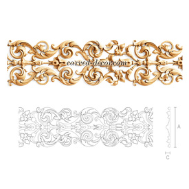 Openwork wood frieze molding, Carved floral molding