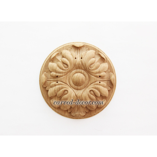 round decorative flower wood rosette classical style