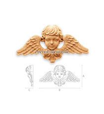 Wooden winged Angel carved Baroque ...