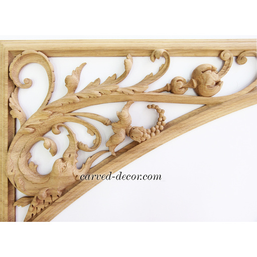 corner hand carved flower wood applique baroque style