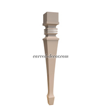 Hand carved wooden conical supports for furniture