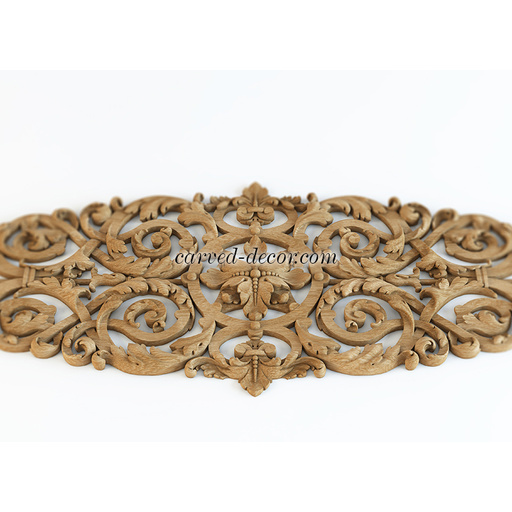 horizontal decorative floral acanthus scrolls wood onlay applique baroque style