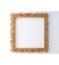 Ornate Baroque style wooden mirror frame with grapevines