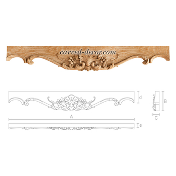 Baroque wooden architrave, Floral furniture element