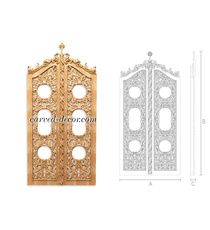 Large openwork wooden Altar Gate with a cross