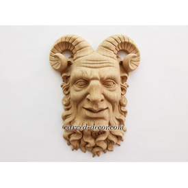 Decorative Satyr mask, Hardwood Faun sculpture