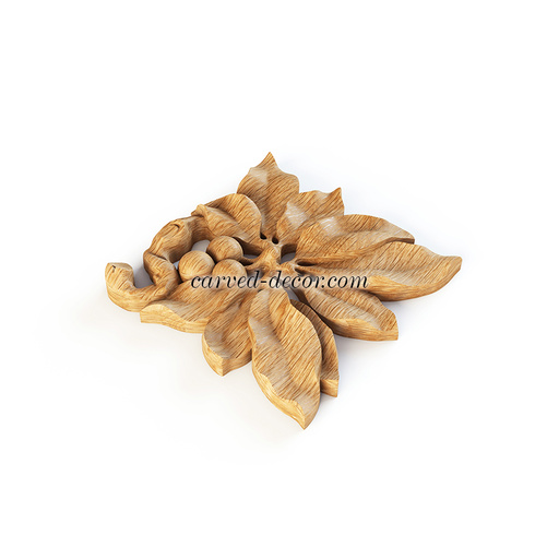 small corner ornate leaf wood carving applique classical style