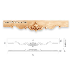 Decorative beech architrave, Carved furniture parts