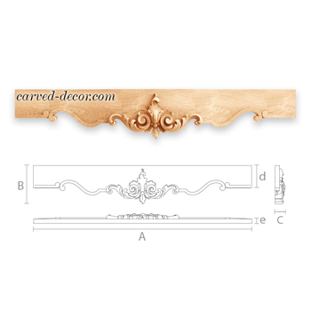 Decorative beech architrave, Carved furniture parts