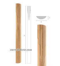 Rectangular wooden rosette for decorative pilasters