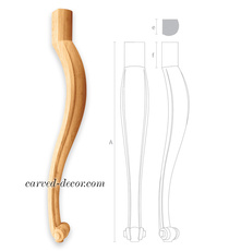 Classical style cabriole wooden legs for tables