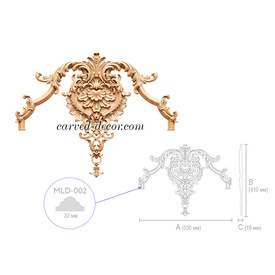 Baroque wooden applique, Carved onlay for furniture